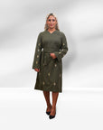 'Rafah' Dress - Midi length in the color 'olive'