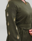 'Rafah' Dress - Midi length in the color 'olive'
